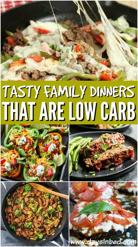 Are you looking for a few dinners that are low in carbs but high in deliciousness? These Easy Low Carb dinners are just what you need to feed your family tonight. Make one dinner that the whole family will love. #lowcarb #familymeals #dinner Meal Planning For Beginners, Low Carb Dinner Easy, Low Carb Dinners, Low Carb Chicken Parmesan, Low Carb Menus, Healthy Low Carb Dinners, High Protein Dinner, Protein Dinner, Low Carb Easy