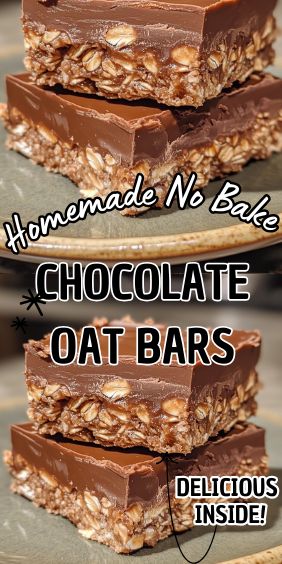 Homemade No Bake Chocolate Oat Bars No Bake Chocolate Oat Bars All Recipes, Ina Garten No Bake Chocolate Oat Bars, Chocolate Oat Recipes, Oat Based Desserts, Easy No Bake Chocolate Oat Bars, No Bake Chocolate Oat Bars Recipe, Chocolate Oats Cookies, Oat Chocolate Bars, No Bake Bars Recipes