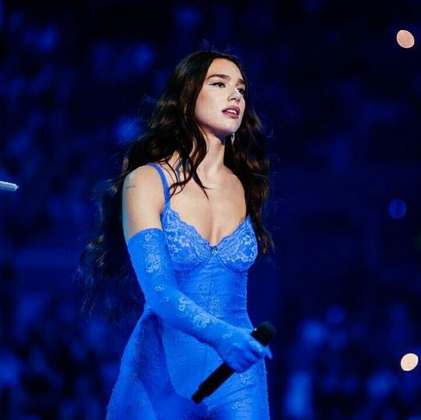 Dua Lipa Future Nostalgia Tour, Future Nostalgia, Nostalgia Aesthetic, Auckland New Zealand, Dua Lipa, Blue Suit, Blue Aesthetic, Auckland, Blue Hair