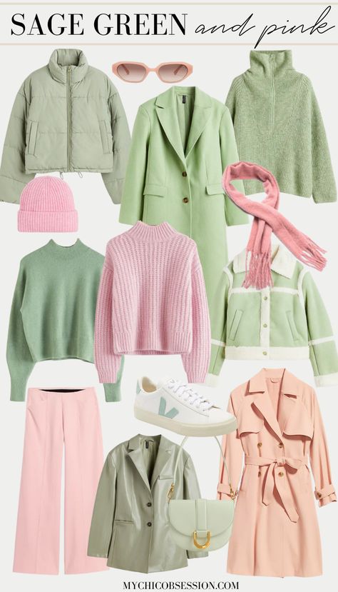 Sage Green And Pink, Pink Pants Outfit, Pink Color Combination, Color Outfits, Crochet Hoodie, Color Combos Outfit, Color Combinations For Clothes, Pushing Boundaries, Beige Outfit