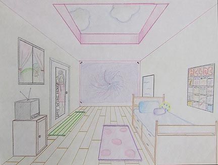 Pin by Amélia Lourenzo on Desenhos | Perspective room, 1 point ...