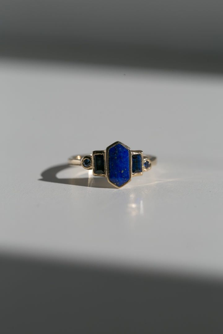 Lapis Lazuli Mirror Mirror – Dear Survivor Art Deco Style Jewelry, Minimalist Sapphire Engagement Ring, Lapis Lazuli Jewellery, Lapis Wedding Ring, Lapis Lazuli Wedding Ring, Lapis Engagement Ring, Blue Gold Ring, Lapis Lazuli Mirror, Antique Art Deco Engagement Rings