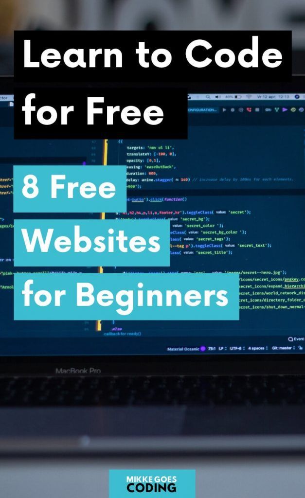 a laptop computer with the text learn to code for free 8 free web sites for beginners