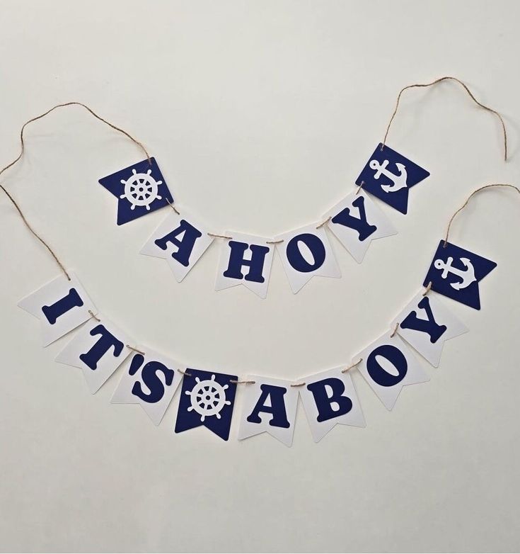 Ahoy Its a Boy Banner, Ahoy Banner, Nautical Baby Shower Banner, Boy ...