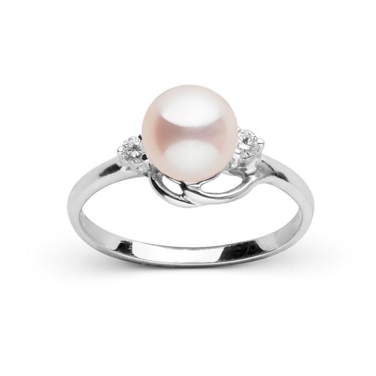 Our tiara collection ring featuring a lustrous 6.5-7.0 mm Freshadama freshwater pearl is beautifully accented with 0.06 cttw sparkling VS1-G rated diamonds, a grade typically reserved for diamond solitaire jewelry. Freshadama pearls are sorted highest .01% of the freshwater pearl harvest each year. These pearls are exceptionally difficult to collect, and we've been proudly offering them for decades through our exclusive partnerships in Asia. With less than 5% deviation from a perfectly round sha Tiara Collection, Pearl And Diamond Ring, Fun Dinners, Akoya Pearls, Family Heirloom, Gorgeous Jewelry, Diamond Solitaire, Diamond Pendant, Tiara