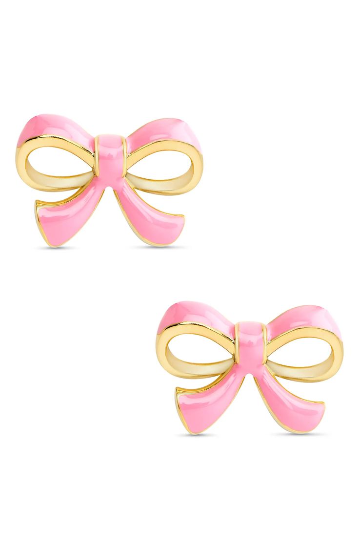 Lily Nily Bow Stud Earrings | Nordstrom Pink Bow Earrings, Pink Earring, Preppy Accessories, Fantasy Earrings, Preppy Jewelry, Pink Bows, Snake Jewelry, Jewelry Accessories Ideas, Kids Earrings