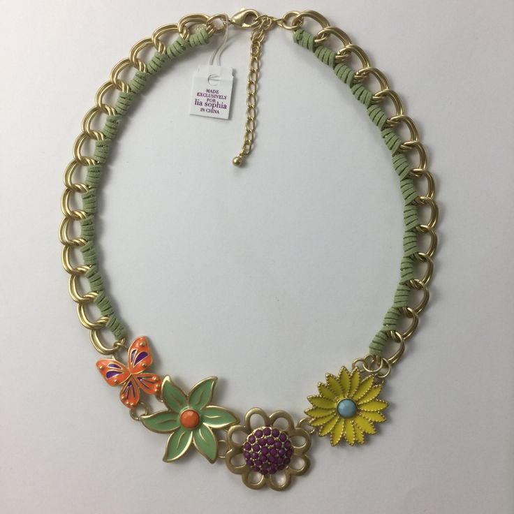 Lia Sophia Spring Ahead Necklace Brand New Never Been Used. Adjustable 18-21" Necklace Capture The Simple Whimsy Of Nature With This Cute Necklace Featuring A Floral Burst Of Color And Matte Gold Chain Entwined In Soft Green Suede. Spring Ahead, Lia Sophia, Necklace Brands, Cute Necklace, Green Suede, Matte Gold, Gold Chain, Gold Chains, Womens Jewelry Necklace