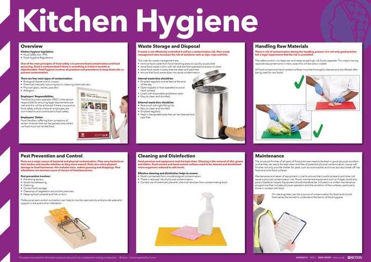 Kitchen Hygiene Poster (Photographic) | Seton UK Hygiene Poster, Kitchen Hygiene, Safety Poster, Guideline Template, Kitchen Safety, Wake Ideas, Kitschy Kitchen, Hygienic Food, Diet Menu