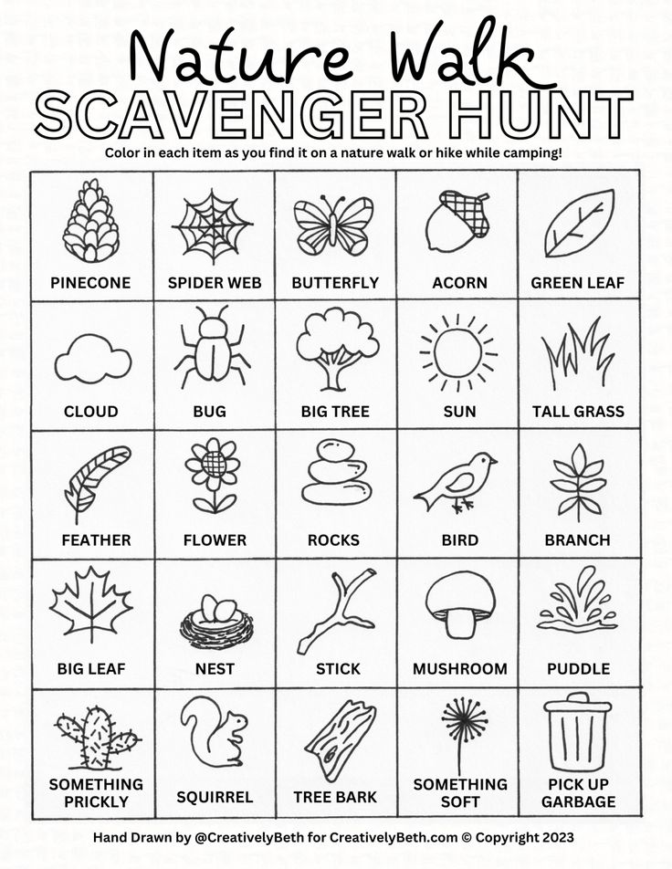 the nature walk scavenger hunt is an easy way to teach kids how to use it