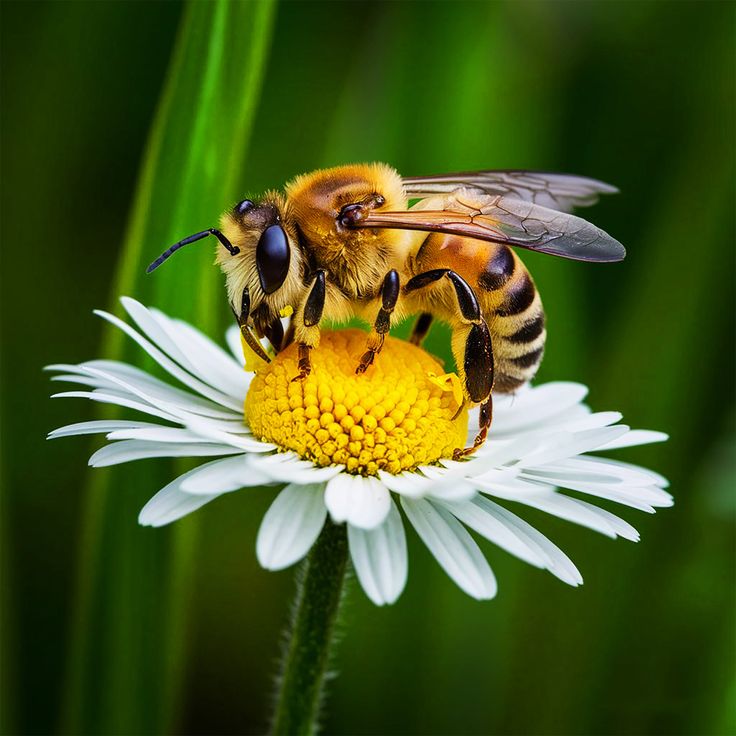 a bee sitting on top of a white flower