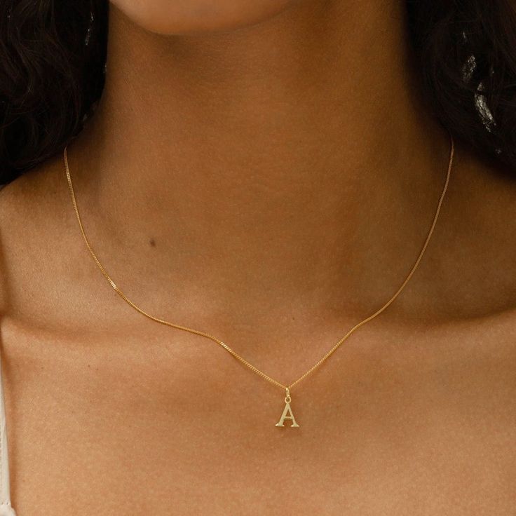 14k Gold | Solid - Initial Letter Pendant Necklace - Sincere Sally Initial Gold Necklace, Layering Style, Gold Letter Necklace, Your Mum, Letter Pendant Necklace, Layered Fashion, Initial Necklace Gold, 26 Letters, Letter Pendants