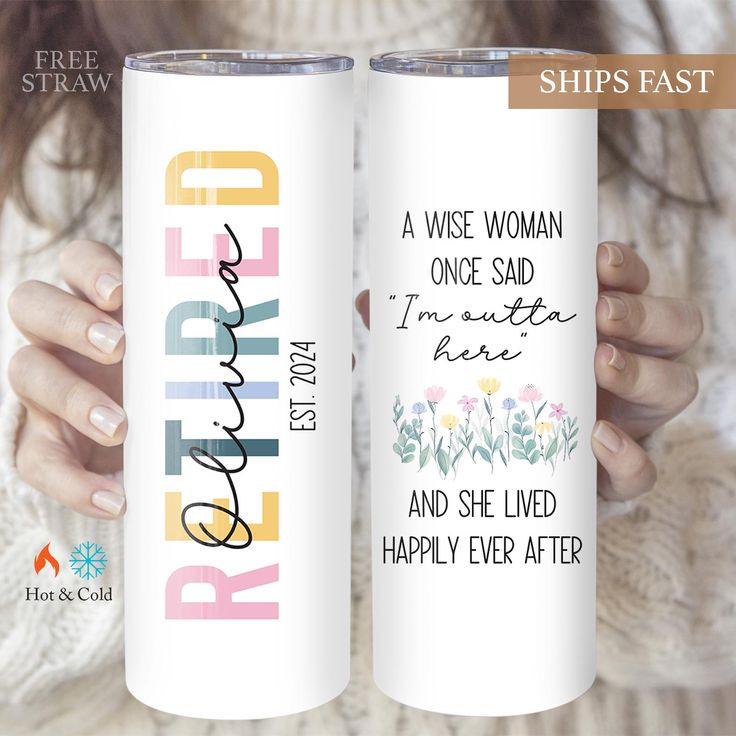 two white tumbles with the words bride and happily ever after printed on each one