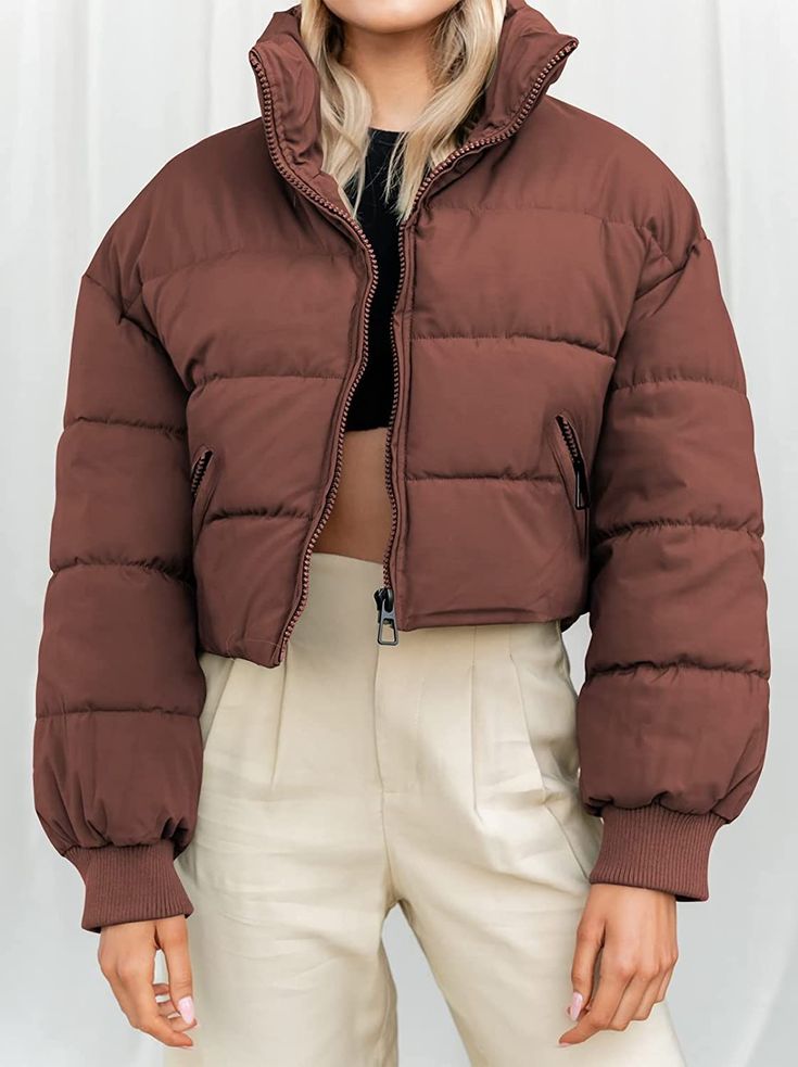 click to purchase Diy Winter Clothes, Puffer Jacket Oversized, Winter Crops, Short Puffer Jacket, Diy Winter, Winter Shorts, Cropped Puffer Jacket, Jackets Women, Puffer Jacket Women