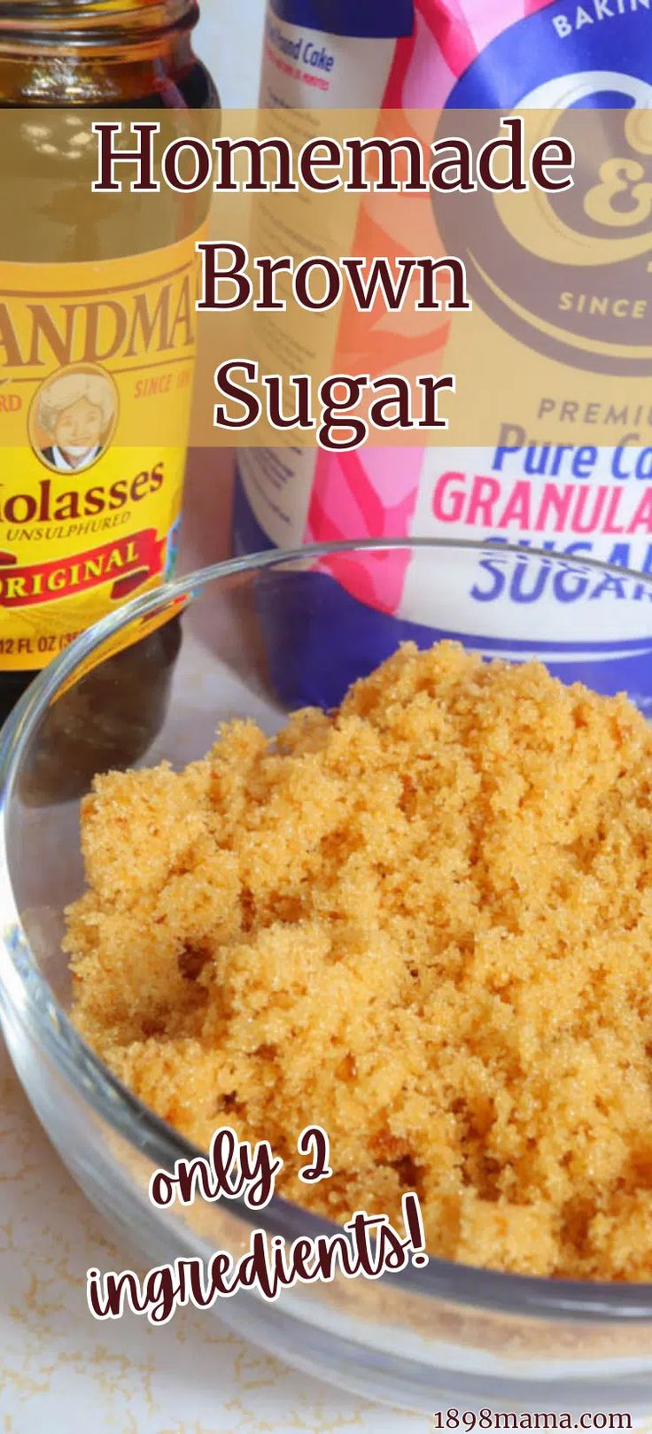 homemade brown sugar in a glass bowl