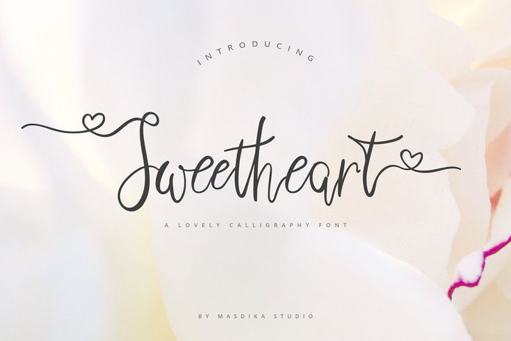 the font and calligraphy used for sweet heart