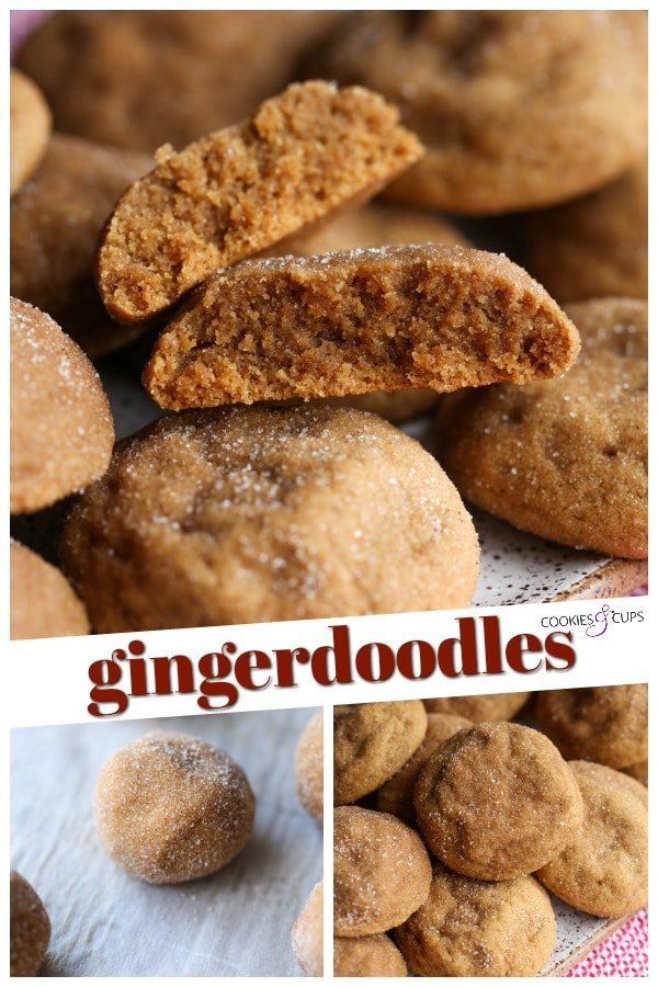 gingerdoodle cookies are stacked on top of each other with the title above it