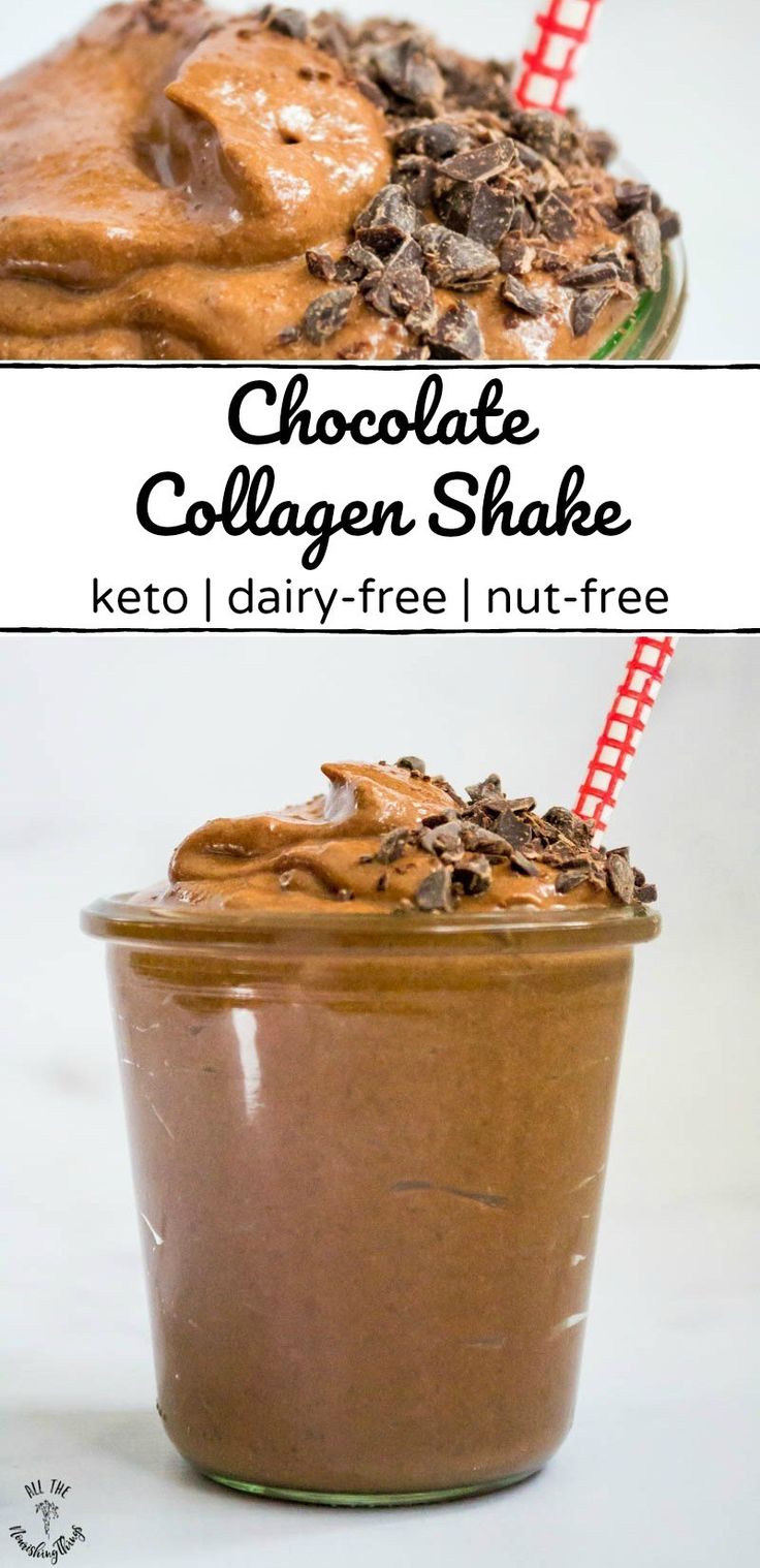 chocolate collage shake in a glass jar