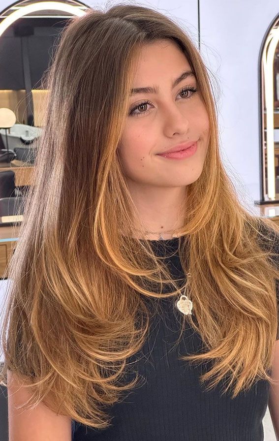 Hair Ideas Long Layers, Haircut Inspiration Long Layers, Long Layers Straight Hair Face Framing, Long Face Frame Haircut, Haircut Inspo For Long Hair, Long Later With Face Framing Hair, Haïr Cut With Layers, Hair Cut Inspo Teen Girl Long, Cute Hair Cuts For Back To School