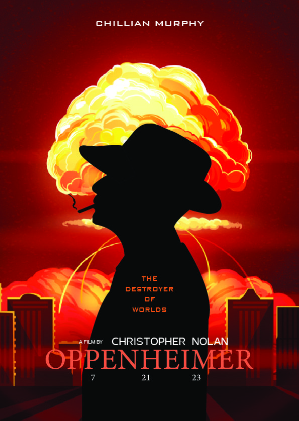 the poster for an upcoming movie with a man in a hat and red sky behind him