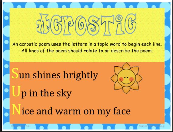 an interesting poem is written in the form of a sun and has two different words on it