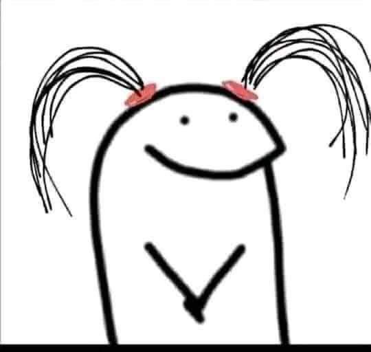 a drawing of a woman with two ponytails on her head and the caption says,