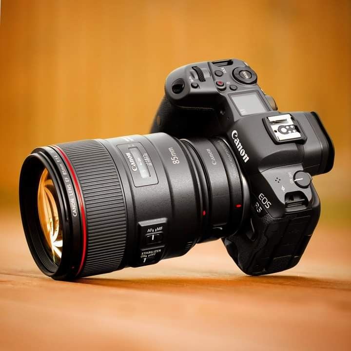 a canon camera sitting on top of a wooden table