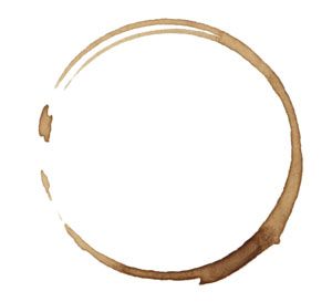 a circle made out of brown paint on a white background