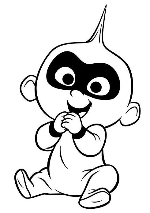 Cute Jack Jack the Incredibles Coloring Page for Kids Disney Character ...