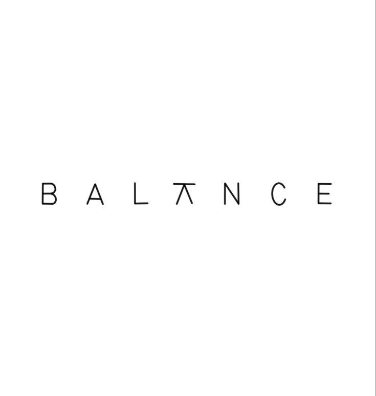 the word balance written in black on a white background