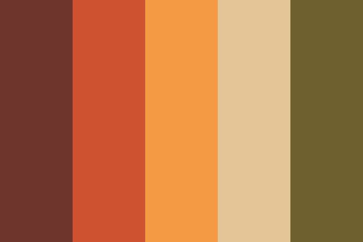 an orange and brown color scheme with vertical stripes on the bottom half of each stripe