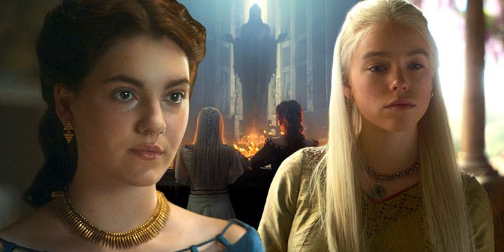 game of thrones characters from left to right daeneria, daeneria and daeneria