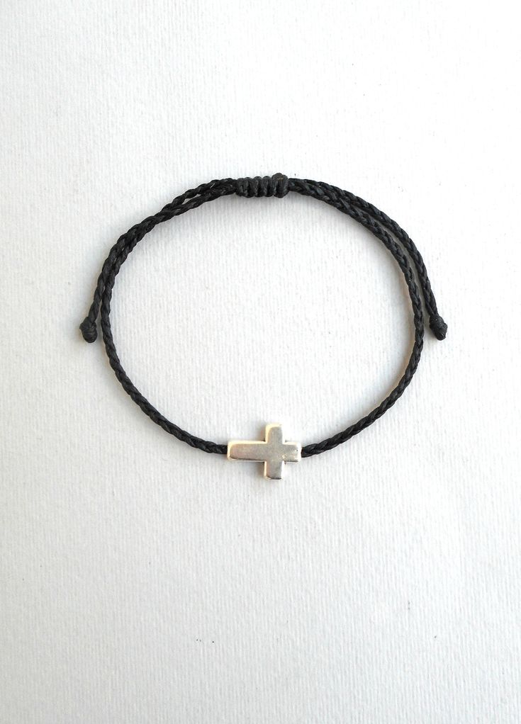 Cross bracelet men Christian gift women Cross jewelry Catholic Orthodox Christian bracelet Religious gift Faith bracelet Protection jewelry Perfect for any family member Materials: -999 antique silver plated charm -waxed polyester cord Spiritual Sterling Silver Braided Bracelet Gift, Black Sterling Silver Braided Bracelet Gift, Silver Friendship Bracelets With Waxed Cord As Gift, Minimalist Silver Braided Bracelet With Adjustable Cord, Silver Minimalist Braided Bracelet With Adjustable Cord, Nickel-free Silver Braided Bracelet For Friendship, Silver Sterling Braided Bracelet With Sliding Knot, Sterling Silver Braided Bracelet With Sliding Knot, Spiritual Silver Friendship Bracelets With Sliding Knot