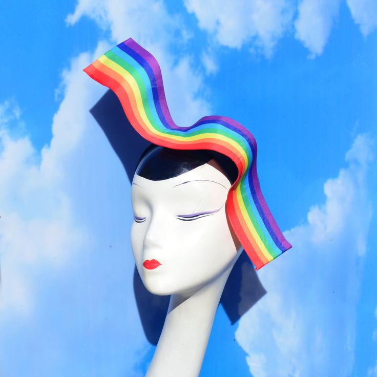 LGBT or Transgender Pride Rainbow Ribbon Headband Fascinator Seen on ...