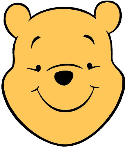 a winnie the pooh face is smiling