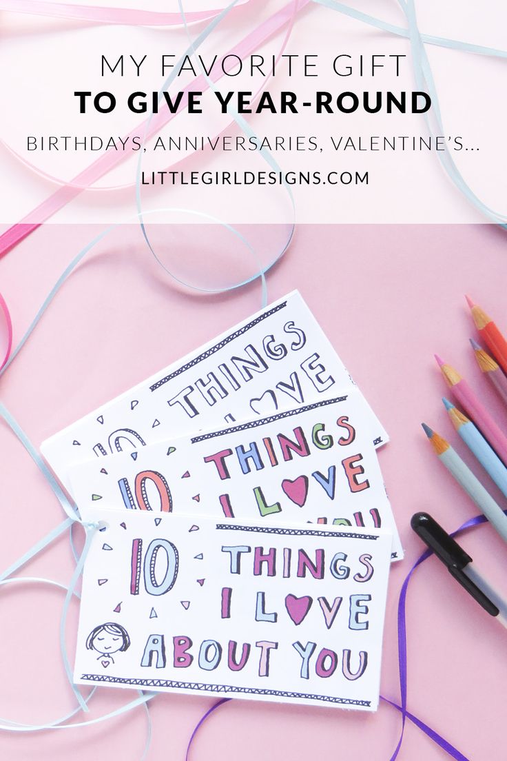 10 Things I Love About You Printable Set Cute Ts For Friends