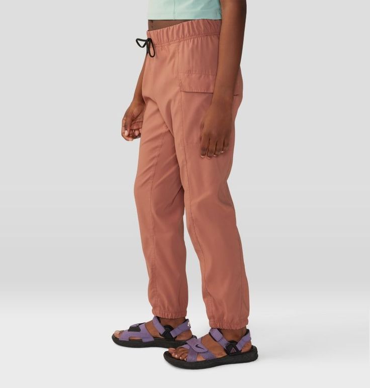 Women's Trail Sender™ Pant | Mountain Hardwear Athleisure Hiking Pants With Functional Pockets, Athleisure Pants With Functional Pockets For Hiking, Functional Outdoor Pants With Elastic Waistband, Functional Pants With Elastic Waistband For Outdoor, Nylon Hiking Bottoms With Cargo Pockets, Nylon Bottoms With Pockets For Travel, Casual Moisture-wicking Joggers For Outdoor, Functional Nylon Joggers With Elastic Waistband, Travel Bottoms With Elastic Waistband And Nylon Material