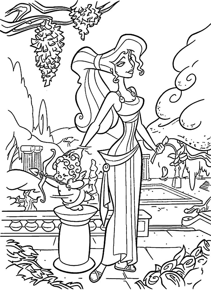 the princess and her cat coloring page