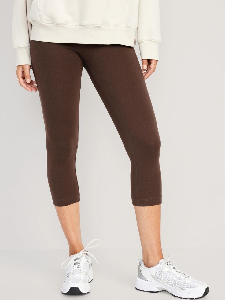 High Waisted Cropped Leggings For Women | Old Navy Crop Leggings, Leggings For Women, Heavy Knit, Petite Size, Cropped Leggings, Women's Leggings, Knit Fabric, Knitted Fabric, Old Navy