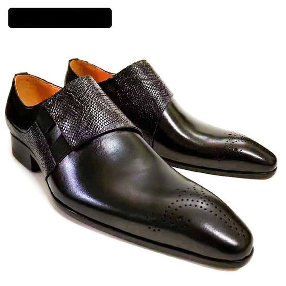 Men's Italian Banquet Loafers – Vanity Glam Semi-formal Slip-ons With Rubber Sole, Black Wingtip Slip-ons For Semi-formal Occasions, Formal Slip-ons With Brogue Detailing And Pointed Toe, Formal Slip-on Leather Shoes With Removable Insole, Formal Leather Slip-on Shoes With Removable Insole, Semi-formal Slip-on Oxfords With Textured Sole, Business Leather Shoes With Textured Moc Toe, Office Dress Shoes With Textured Moc Toe Sole, Office Moc Toe Dress Shoes With Textured Sole