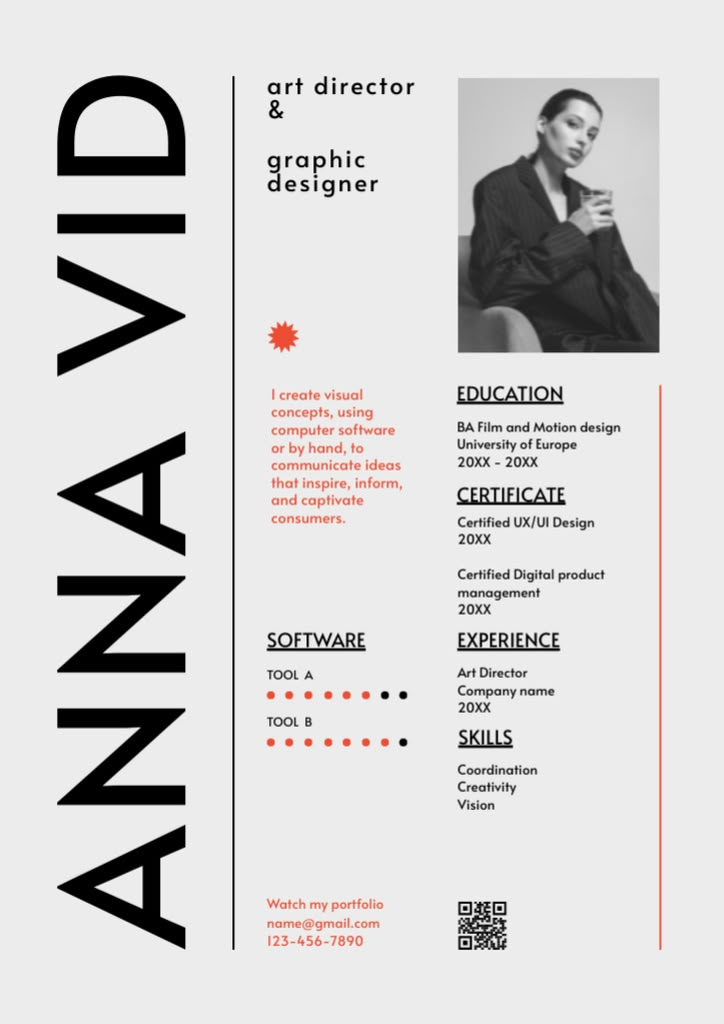 a professional resume for graphic designer with an image on the front and back cover,