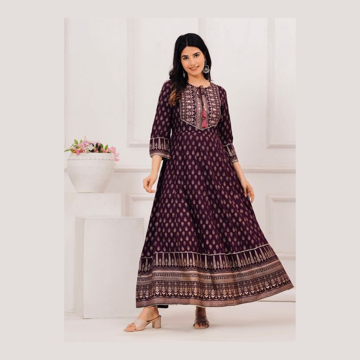 Beautiful magenta Long Faired Kurta With dupatta, Indian Floor Touch Gown 3 Piece Partywear/ Ethnic Dresses' For Women Readymade Stitched Item - anrakali kurti with pant and dupatta color - dark magenta / wine size m to xxl Type: Fully stitched perfect for festival and marriage party Disclaimer : Due to different screen resolutions and camera quality color of this product may very. Wash Instructions - Wash Separately preferably. Do not Soak. Do not use harsh detergents. Payment - We accept PayPa Festive Anarkali Choli, Bollywood Style Kurta With Cutdana For Reception, Bollywood Style Cutdana Kurta For Navratri, Festive Anarkali Kurta For Reception, Bollywood Style Festive Anarkali Set With Pallu, Festive Bollywood Anarkali Set With Pallu, Semi-stitched Anarkali Set For Navratri, Anarkali Set With Gota Work For Festivals, Bollywood Style Anarkali Set With Pallu For Festivities