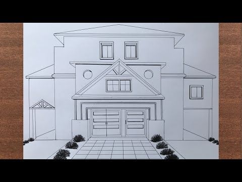 How to Draw a Bungalow in 1-Point Perspective - YouTube | House design ...