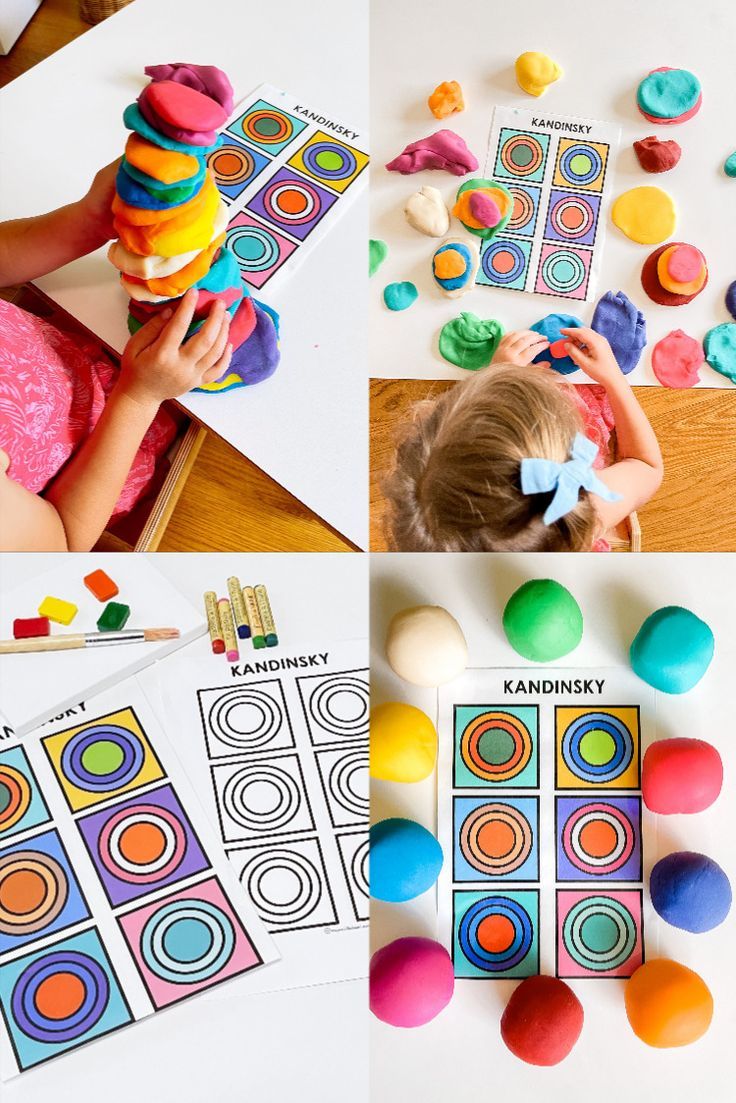 this is a collage of different activities for kids to do with the doughnuts