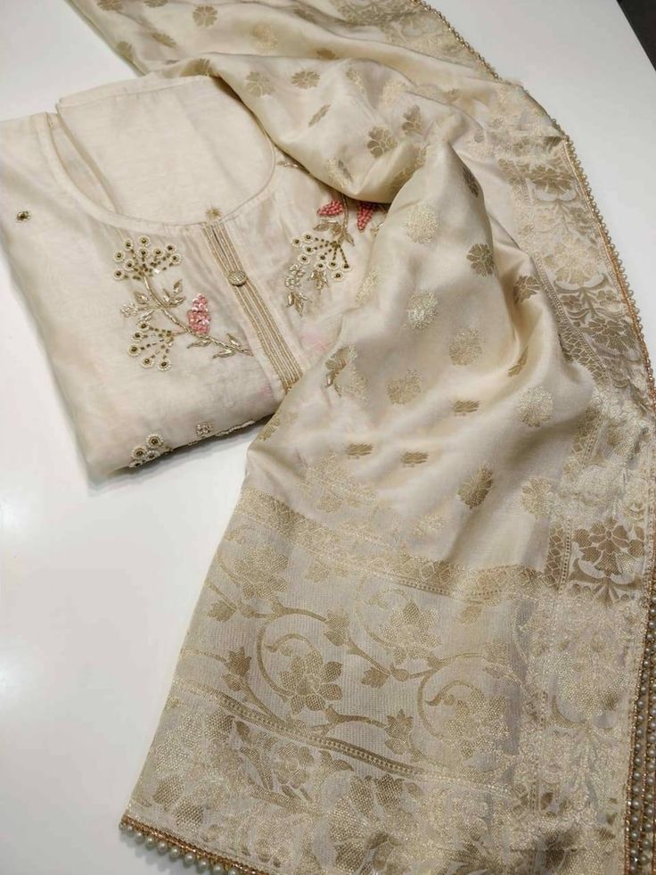 ATHARVA Hand Embroidery Salwar Kameez/embroidery Neck/beige Chanderi/banarsi Silk Dupatta/custom Stitch Unstitch/pants/patiala Salwar/ch1584 - Etsy UK Patiala Salwar Kameez, Embroidered Salwar, Salwar Pants, Indian Salwar Kameez, Kurti Designs Latest, Patiala Salwar, Embroidered Pants, Beautiful Suit, Shirt Embroidery