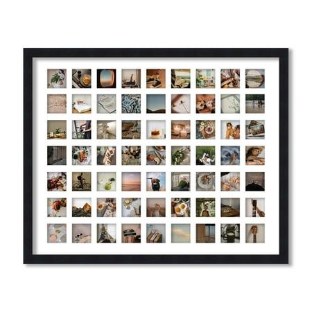 a collage of pictures is displayed in a black frame