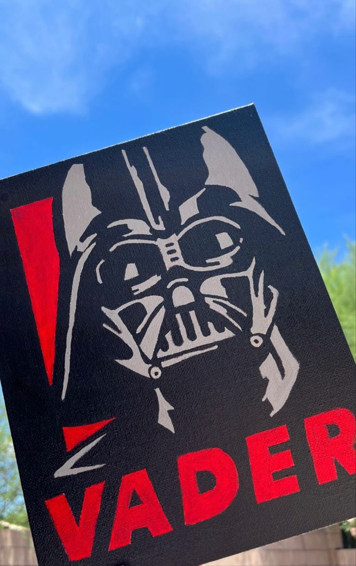 a darth vader sign with the word vader on it