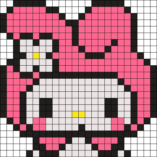 24x24 My Melody Hk Cafe Kandi Pattern | Pixel art pattern, Pixel art ...