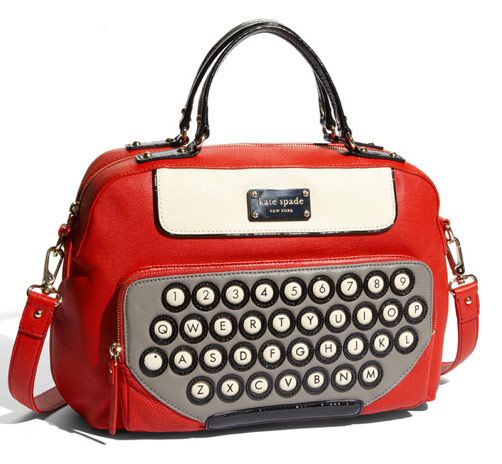 Lately, it seems as though Kate Spade is in on a mission to get me to buy a novelty handbag. First, she debuted her splendid bookcover clutches in some of my favorite classic titles, and now the Kate Spade All Typed Up Clyde Satchel has come to my attention, thanks to a Twitter friend. Writers … Novelty Purses, Unique Purses, Kelly Bag, Novelty Bags, Unique Bags, Cute Bags, Bags And Purses, In The Bag, Crochet Bags