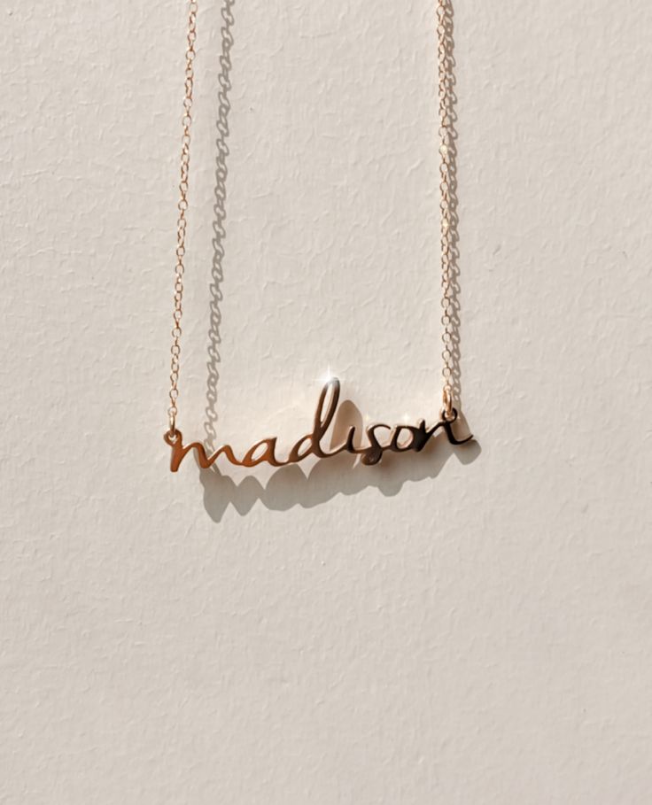 Meet the new & improved Nella. Now available in 18k vermeil. Bigger - bolder - better. ♥️ #jewelry #nameplate #vermeil #necklace Custom Name Signature Jewelry For Personalized Gift, Minimalist Customizable Letter Jewelry, Customizable Minimalist Letter Jewelry, Meaningful Sterling Silver Nameplate Jewelry, Minimalist Personalized Letter Jewelry, Signature Sterling Silver Name Jewelry, Signature Sterling Silver Jewelry With Name, Personalized Sterling Silver Signature Jewelry, Modern Personalized Yellow Gold Name Necklace