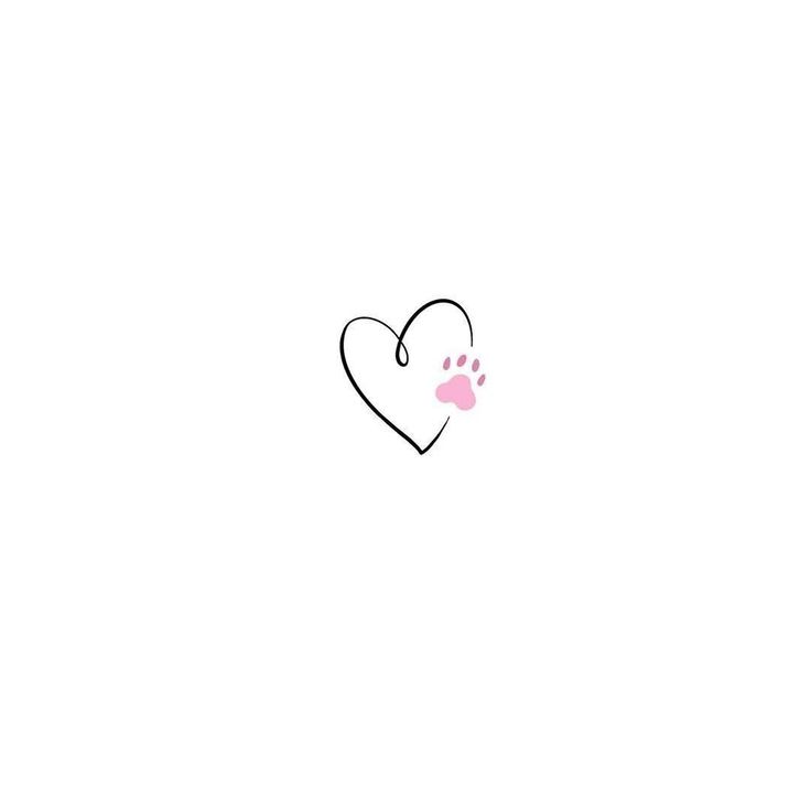 a cat's paw is in the shape of a heart on a white background